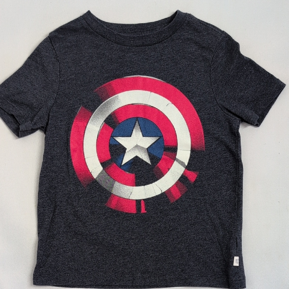 GAP Kids Captain America Shield Tee - Dark Gray